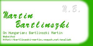 martin bartlinszki business card